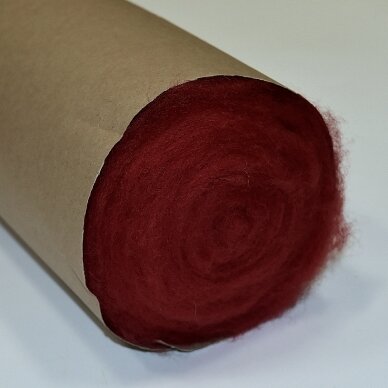 Lithuanian carded wool. Color - bordeaux, 27 - 32 mik.