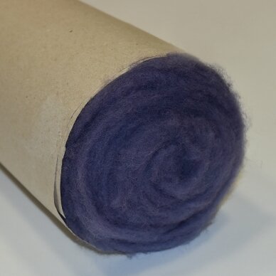 Lithuanian carded wool, Color - gray purple, 27 - 32 mik.