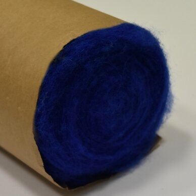 Lithuanian carded wool, Color - bluebottle, 27 - 32 mik.