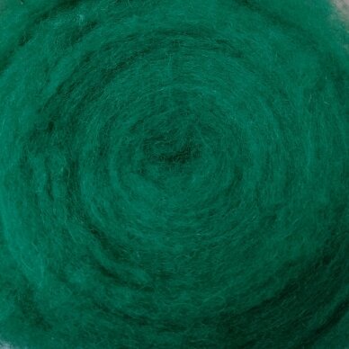 Tyrolian carded wool. Color - green, 31 - 34 mik.