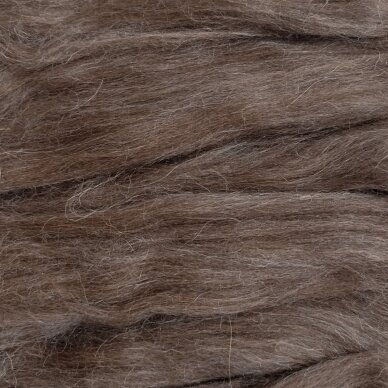 Alpaca wool tops 50g. ± 2,5g. Color - brown.