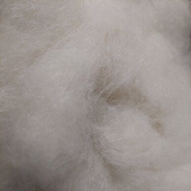 Alpaca carded wool,  50g. ± 2,5g. Color - natural white, 27 - 32 mik.