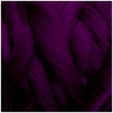 Wool tops 50g. ± 2,5g. Color - aubergine, 26 - 31 mik.