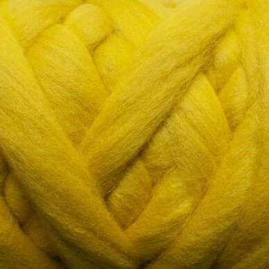 Wool tops 50g. ± 2,5g. Color - yellow, 26 - 31 mik.