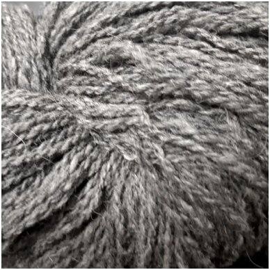 Wool yarn hank 150g. ± 5g. Color - dark gray melange. 40% dog wool +60% sheep wool