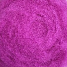 Lithuanian Carded wool,Color - bright lilac, 27 - 32 mik.