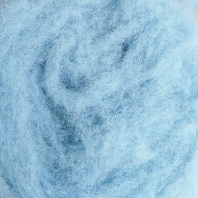 Lithuanian carded wool Color - light blue, 27 - 32 mik.