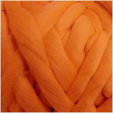 Fine wool tops 50g. ± 2,5g. Color - orange, 18,6 - 20 mik.