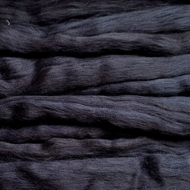 Super fine wool tops 50g. ± 2,5g. Color - black, 15,6 - 18,5 mik.