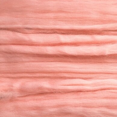 Fine wool tops 50g. ± 2,5g. Color -light pink 18,6 - 20 mik.