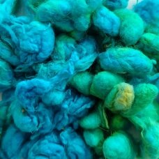 Silk cocoon. Color- turquoise. 5g.