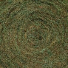 New Zealand carded wool 50g. ± 2,5g. Color - forest green mélange, 27 - 32 mik.