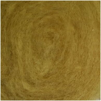 New Zealand carded wool 50g. ± 2,5g. Color - mustard, 27 - 32 mik.