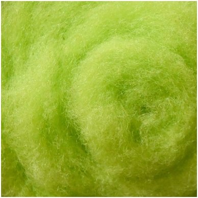 New Zealand carded wool 50g. ± 2,5g. Color - salad, 27 - 32 mik.