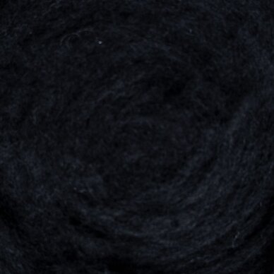 New Zealand carded wool 50g. ± 2,5g. Color - black, 27 - 32 mik.