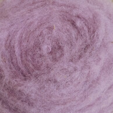 Lithuanian carded wool, Color - gray purple, 27 - 32 mik.