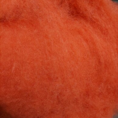 New Zealand carded wool 50g. ± 2,5g. Color - light orange, 27 - 32 mik.