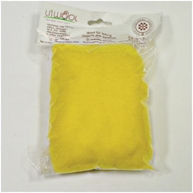 New Zealand carded wool 50g. ± 2,5g. Color - lemon, 27 - 32 mik.