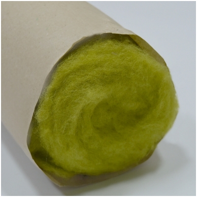 New Zealand carded wool 50g. ± 2,5g. Color - salad, 27 - 32 mik.