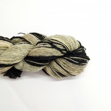 Wool yarn hank 150g. ± 5g. Color - white, grey, black. 100% wool.