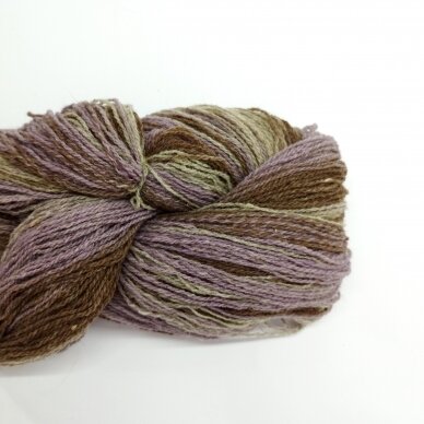 Wool yarn hank 150g. ± 5g. Color - brown, lilac. 100% wool.