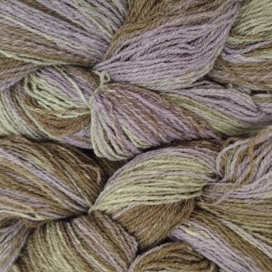 Wool yarn hank 150g. ± 5g. Color - brown, lilac. 100% wool.