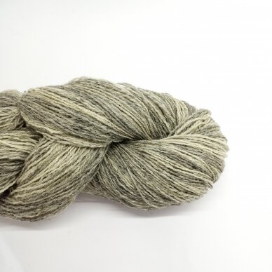 Wool yarn hank 150g. ± 5g. Color - cream, dark gray, natural white. 100% wool