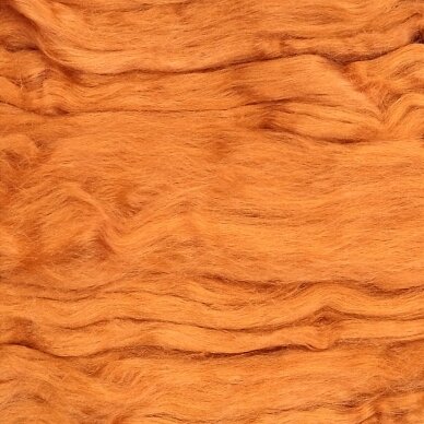 Silk fiber. Color- orange carrot. 5 g.