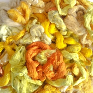 Silk fiber. Yellow colour mix. 5 g.
