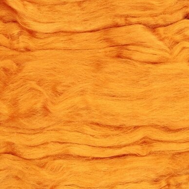Silk fiber. Color- warm orange. 5 g.