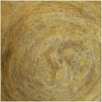 Scandinavian carded wool. Color -yellow melange