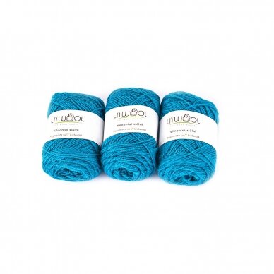 Wool yarn balls 10 balls of 100g. ± 5g. Color - turquoise 100% wool.