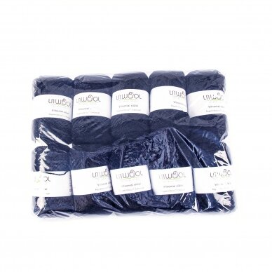 Wool yarn balls 10 balls of 100g. ± 5g  Color - jeans. 100% wool.