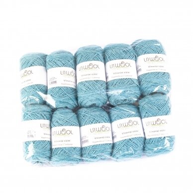 Wool yarn balls 10 balls of 100g. ± 5g. Color - light blue. 100% wool.