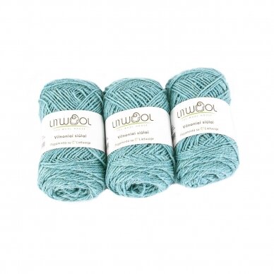 Wool yarn balls 10 balls of 100g. ± 5g. Color - light blue. 100% wool.