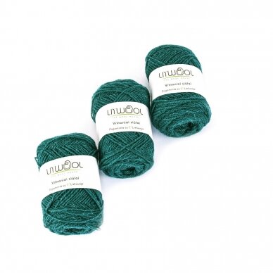 Wool yarn hank 150g. ± 5g. Color - green. 100% wool.