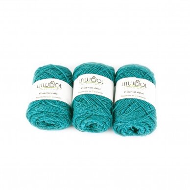 Wool yarn balls 10 balls of 100g. ± 5g. Color - blue turquoise. 100% wool.