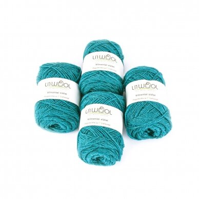 Wool yarn hank 150g. ± 5g. Color - blue turquoise. 100% wool.