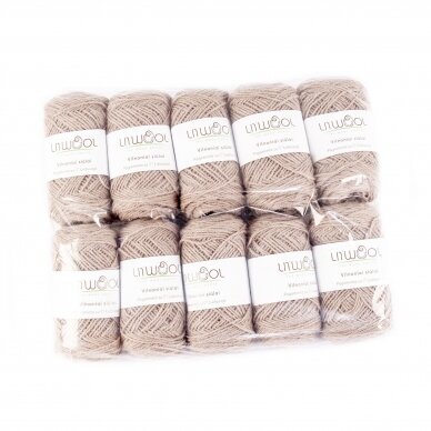 Wool yarn hank 150g. ± 5g. Color - cream gray. 100% wool.