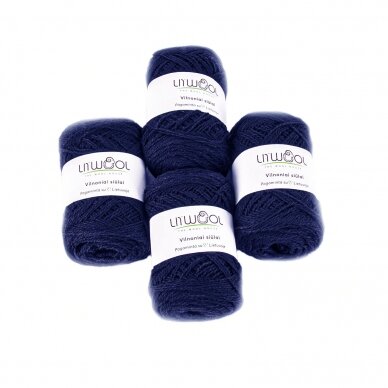 Wool yarn balls 10 balls of 100g. ± 5g. Color - dark blue. 100% wool.