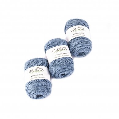 Wool yarn balls 10 balls of 100g. ± 5g. Color - light blue. 100% wool.