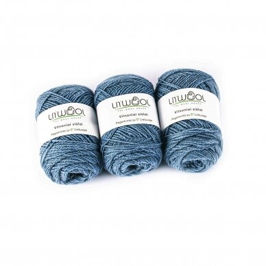 Wool yarn balls 10 balls of 100g. ± 5g Color - blue. 100% wool.