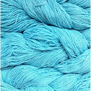 Wool yarn hank 150g. ± 5g. Color - light blue. 100% wool.