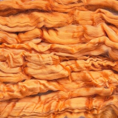 Viscose fiber. Colour- yellow orange. 10g.