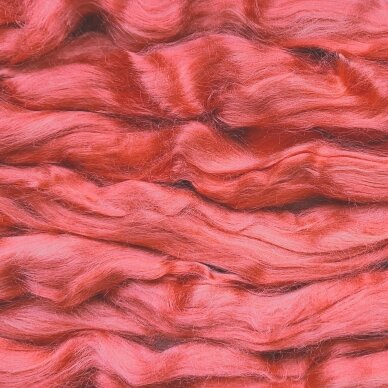 Viscose fiber. Colour- Orange pink. 10g.