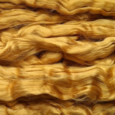 Viscose fiber. Colour- straw yellow. 10g.