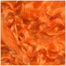 Wensleydale sheep wool curls. Color Orange 10g.