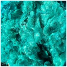 Wensleydale sheep wool curls. Colour signal green. 10g.