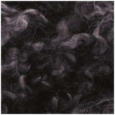 Wensleydale sheep wool curls. Colour dark gray. 10g.
