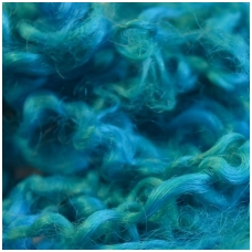 Wensleydale sheep wool curls. Colour turquoise. 10g.